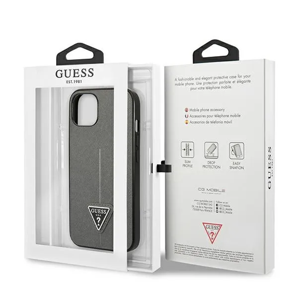 guess-saffiano-triangle-logo-case-etui-iphone-14-stan-nowy-typ-plecki