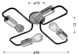 herpe-ampla-4x60w-e27-czarny