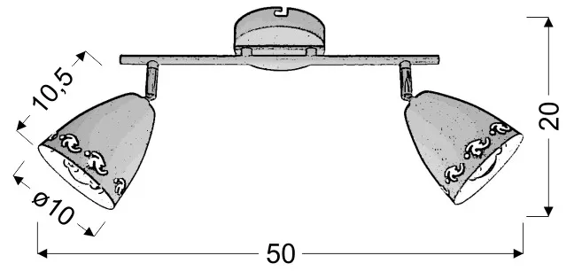 coty-listwa-2x40w-e14-czarny