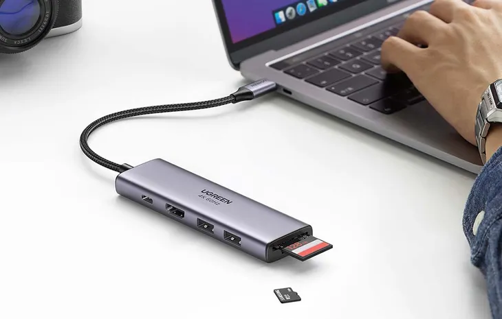 adapter-5w1-ugreen-cm511-hub-usb-c-do-2x-usbhdmi-usb-c-tf-sd-szary-stan-nowy-kod-producenta-60384