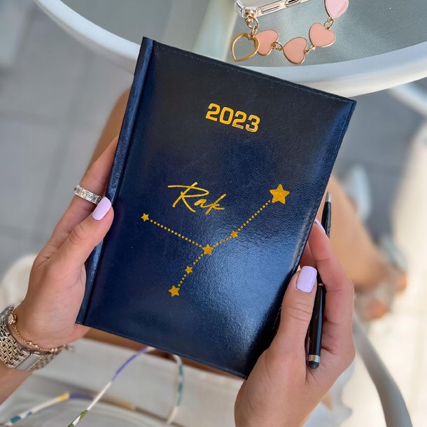 Kalendarz Granat 2023 GOLD Znaki Zodiaku RAK Wzory ERLI.pl