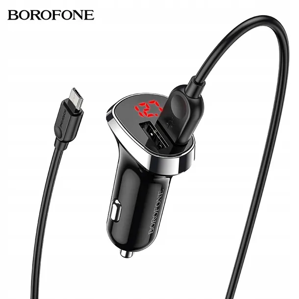 szybka-ladowarka-samochodowa-2xusb-lcd-kabel-micro-producent-borofone