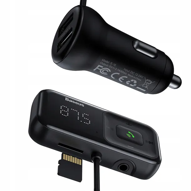 baseus-transmiter-fm-bluetooth-ladowarka-usb-3-1a-stan-nowy