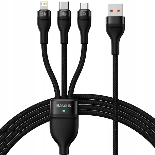baseus-kabel-przewod-uniwersalny-3w1-usb-c-micro-usb-lightning-100w-120cm-stan-nowy