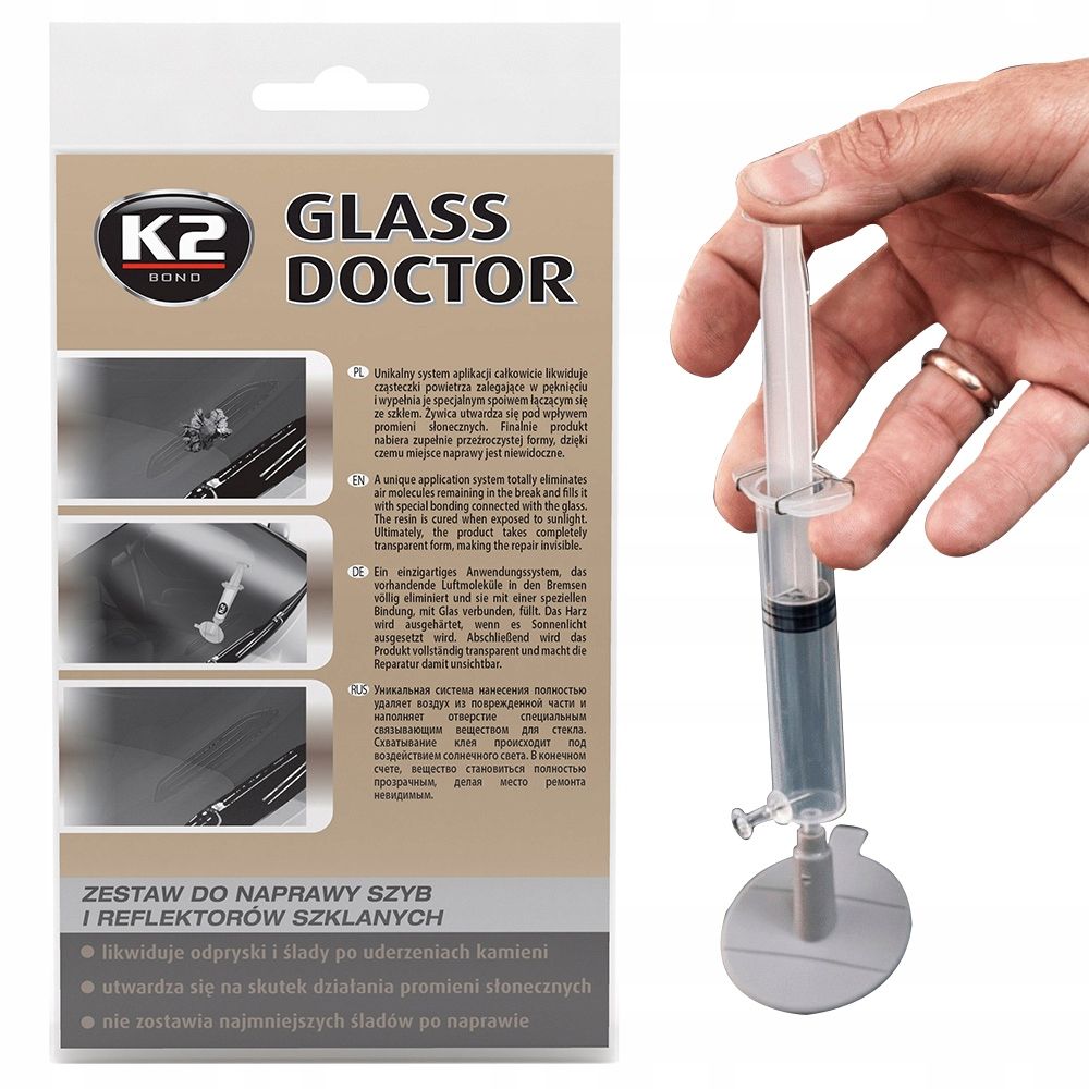 K2 GLASS DOCTOR ZESTAW DO NAPRAWY SZYB 0,8ml ERLI.pl