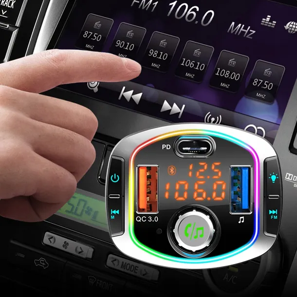 transmiter-fm-bluetooth-ladowarka-samochodowa-do-auta-usb-usb-c-qc-3-0-pd-stan-nowy-model-bc63