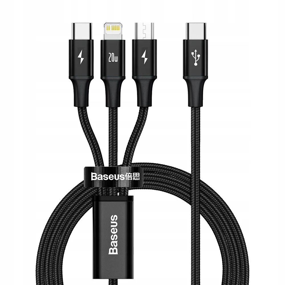 baseus-kabel-przewod-3w1-usb-c-micro-usb-lightning-pd-power-delivery-20w-stan-nowy