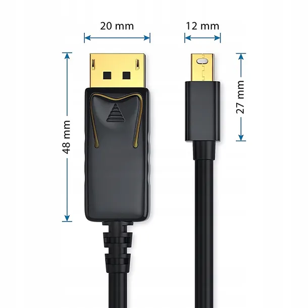 kabel-adapter-mini-display-port-do-dp-4k-1-8m-waga-z-opakowaniem-0-052-kg