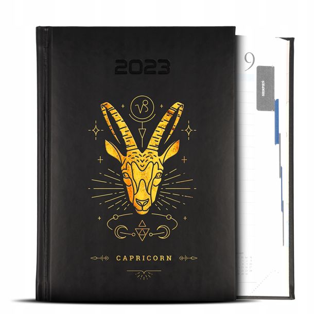 KALENDARZ 2023 ZNAKI ZODIAKU Koziorożec Wzory GOLD ERLI.pl