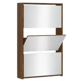 szafka-na-buty-lustro-i-3-szuflady-brazowy-dab-63x17x1025cm