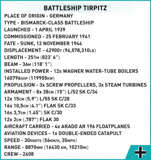 cobi-4839-battleship-tirpitz-stan-nowy-wiek-dziecka-10-lat