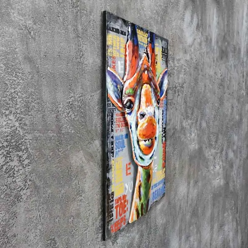 obraz-metalowy-3d-loft-zyrafa
