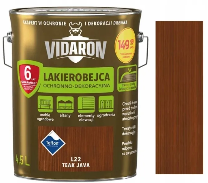 vidaron-lakierobejca-do-drewna-l22-teak-java-4-5l-stan-nowy