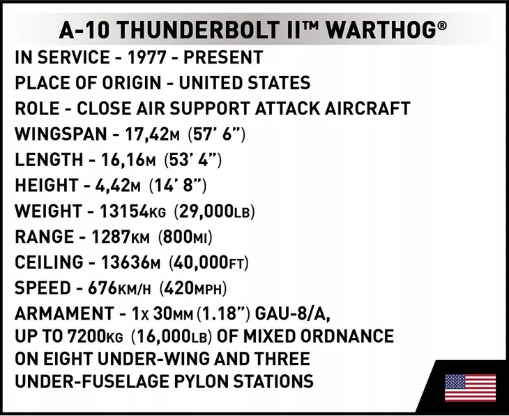 cobi-5837-samolot-a-10-thunderbolt-ii-warthog-stan-nowy-wiek-dziecka-8-lat