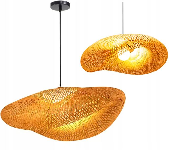 Фото - Люстра / світильник ﻿LAMPA WISZĄCA PLECIONA BAMBUS NATURAL BOHO DREWNO