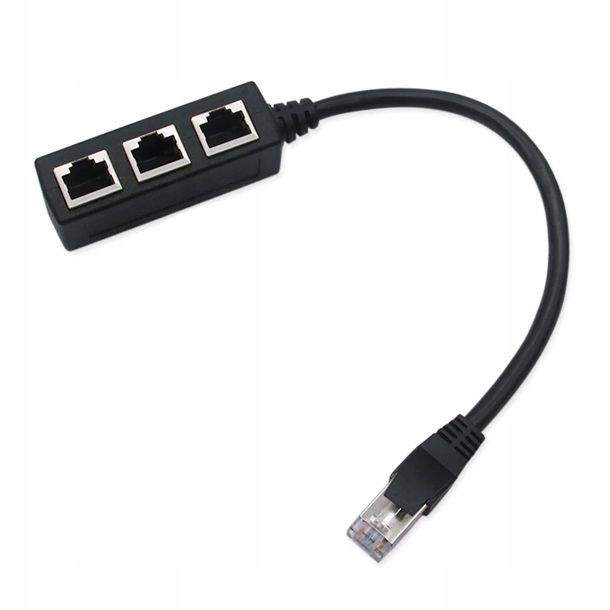 ﻿ADAPTER ŁĄCZNIK PRZEDŁUŻKA ROZGAŁĘŹNIK ZŁĄCZKA SIECIOWA 3X LAN RJ45 XL