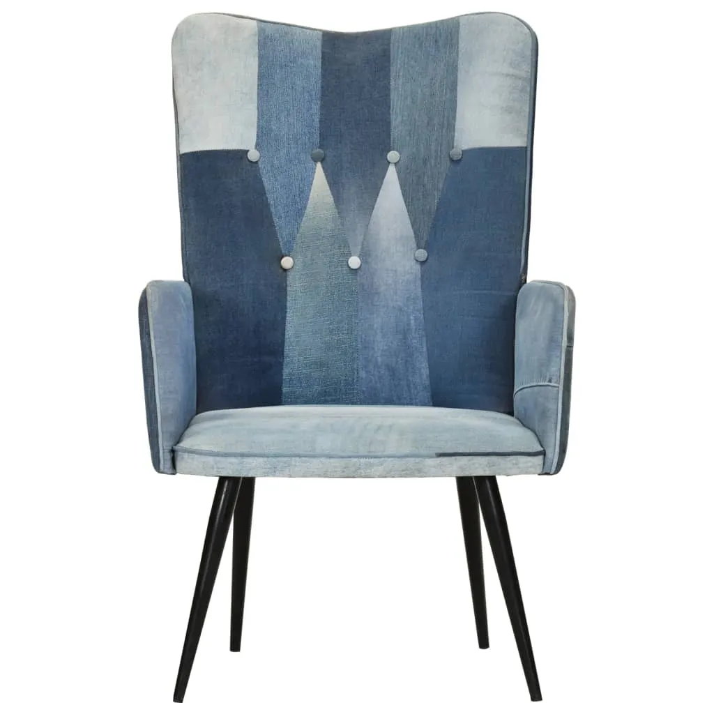 fotel-z-wysokim-oparciem-patchwork-denim-stan-nowy