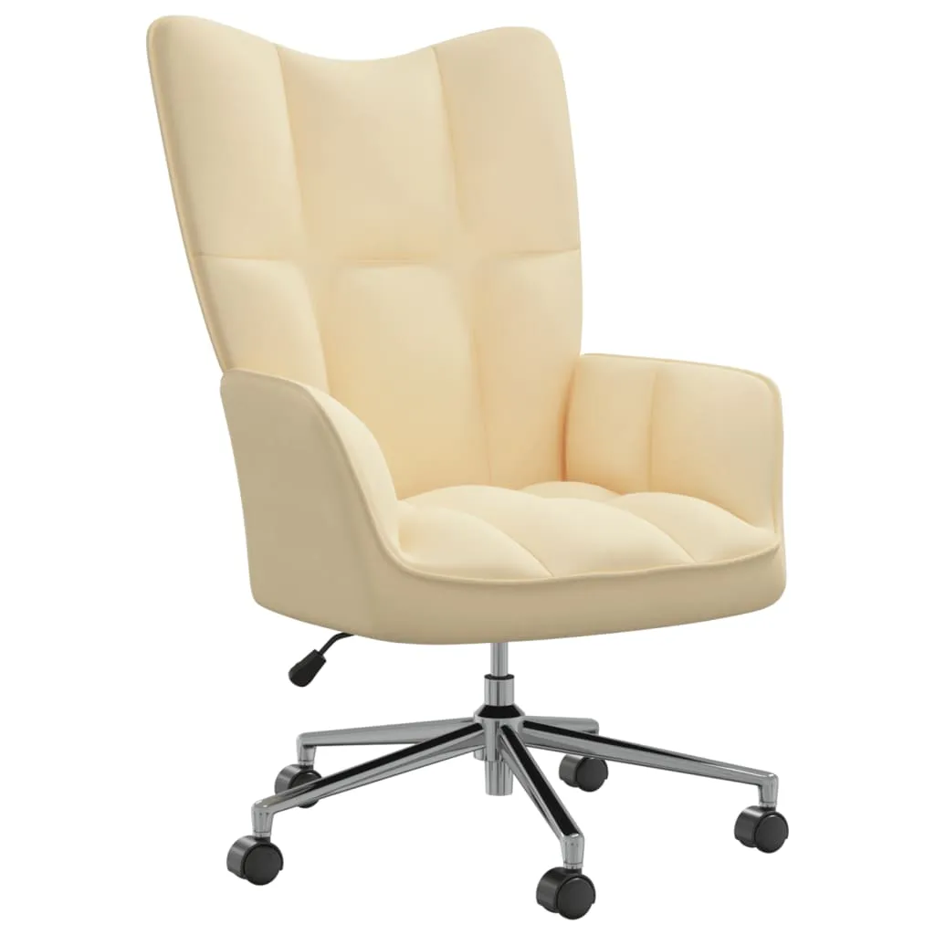 fotel-kremowy-obity-aksamitem