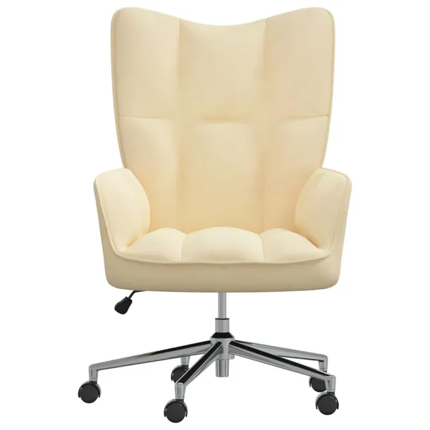 fotel-kremowy-obity-aksamitem