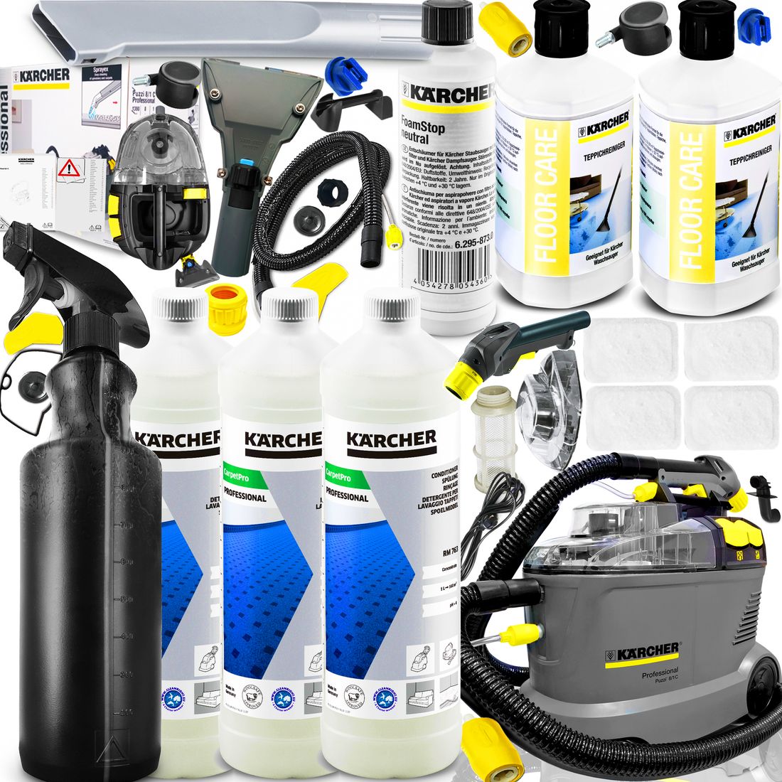 KARCHER PUZZI 8/1 ODKURZACZ PIORĄCY EXCLUSIVE SET - ERLI.pl