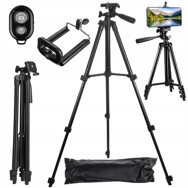 STATYW TRIPOD PILOT BLUETOOTH UCHWYT NA TELEFON APARAT WYSOKI TELEFONU 4w1