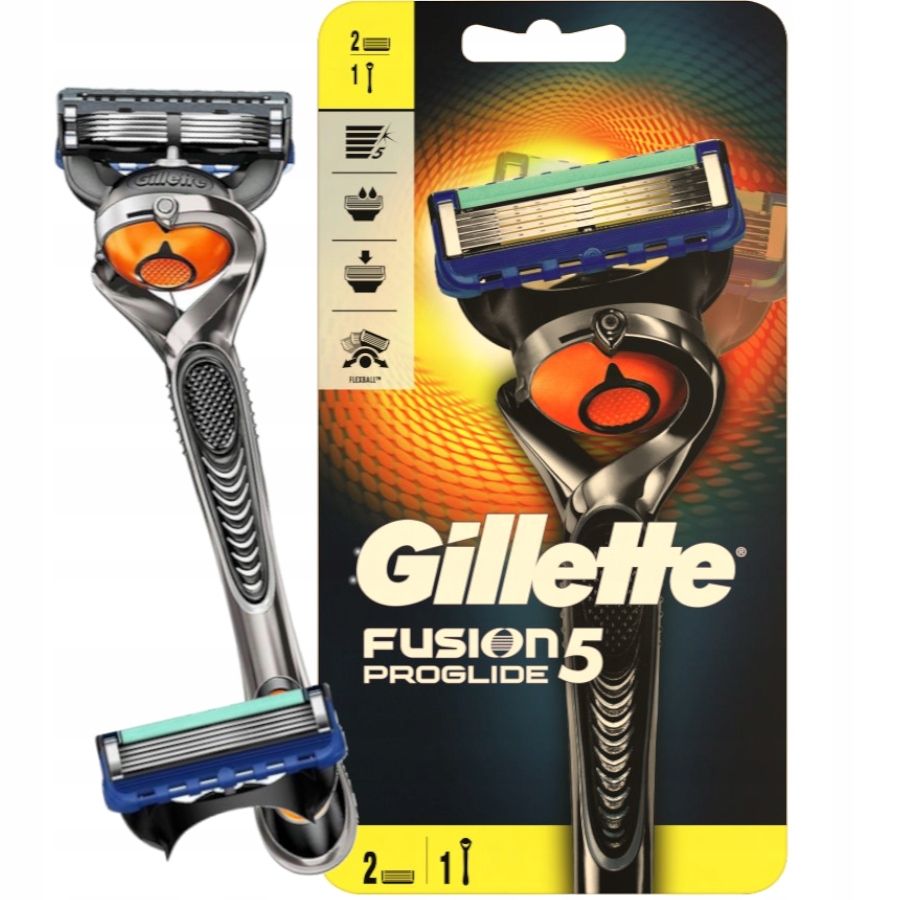 GILLETTE FUSION PROGLIDE FLEXBAL MASZYNKA 2 nożyki - ERLI.pl