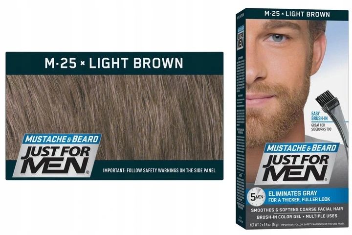 Zdjęcia - Farba do włosów JUST For Man odsiwiacz do brody Light Brown M25 