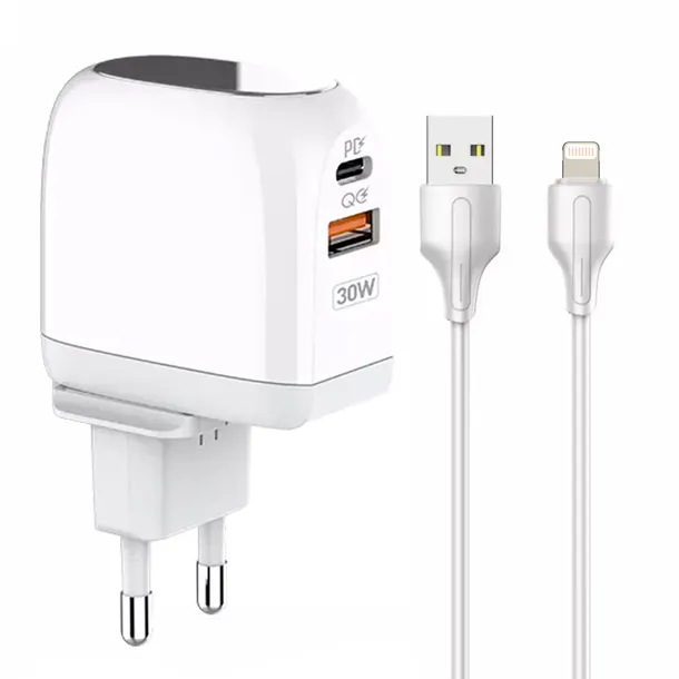 ladowarka-usb-30w-panel-led-kabel-usb-c-lightning-stan-nowy