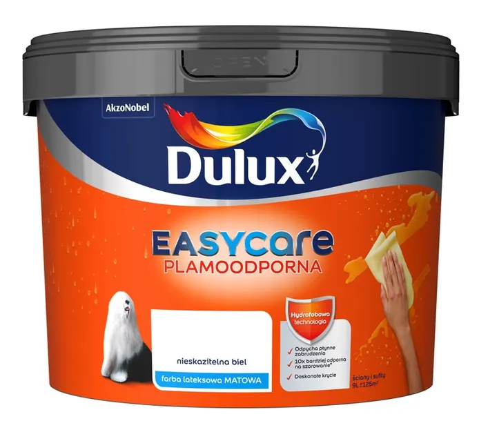 FARBA DULUX EASY CARE -nieskazitelna biel, 9l