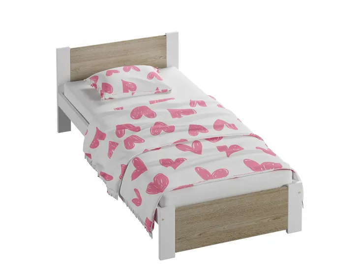 lozko-dmd3-90x200-biale-dab-sonoma-typ-lozka-z-zaglowkiem-ze-stelazem