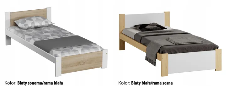 lozko-dmd3-90x200-biale-dab-sonoma-stan-opakowania-oryginalne