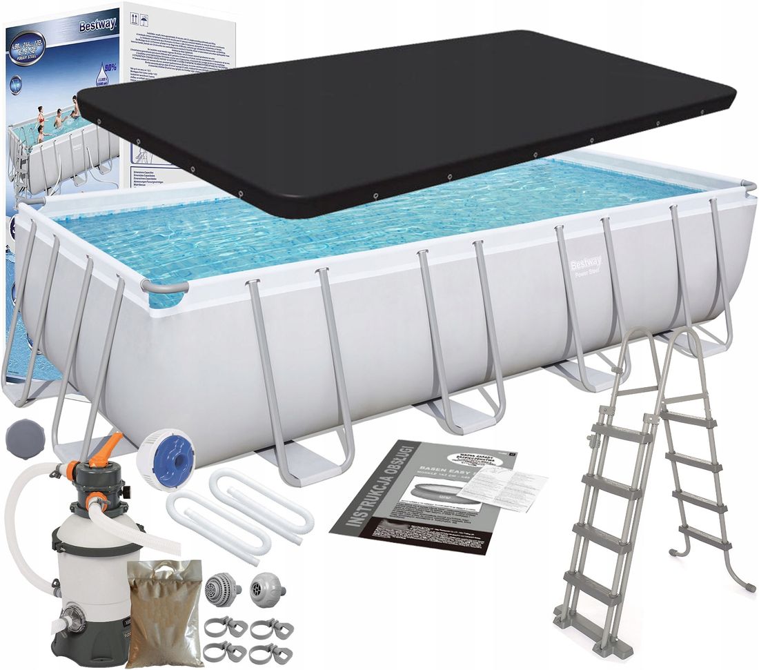 BESTWAY 56671 9w1 BASEN 488x244x122cm POMPA - ERLI.pl