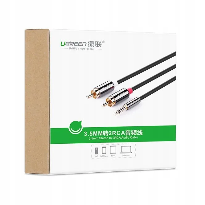 ugreen-kabel-adapter-2xrca-do-mini-jack-35mm-2m-stan-nowy