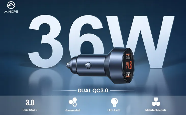 ainope-ladowarka-samochodowa-36w-2w1-adapter-led-stan-nowy