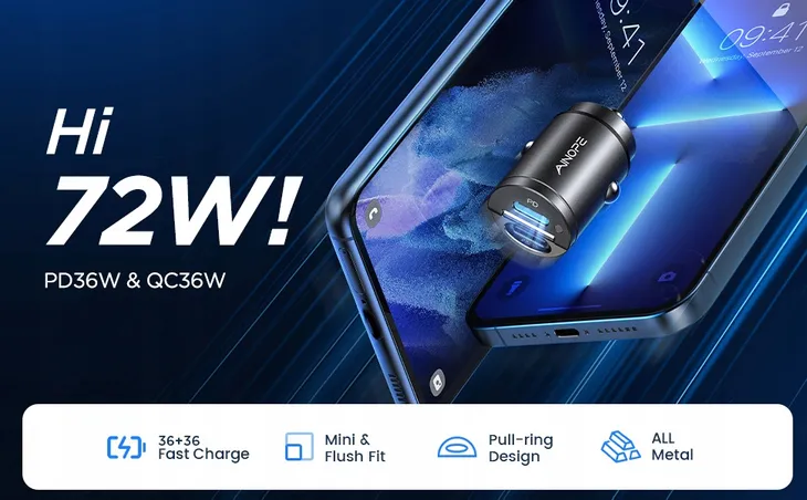 ainope-ladowarka-samochodowa-adapter-usb-c-36w-2w1-stan-nowy