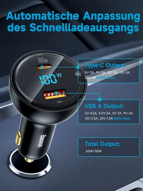 baseus-ladowarka-samochodowa-100w-usb-c-kabel-stan-nowy