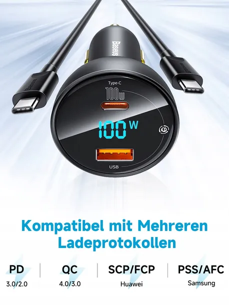 baseus-ladowarka-samochodowa-100w-usb-c-kabel-stan-nowy