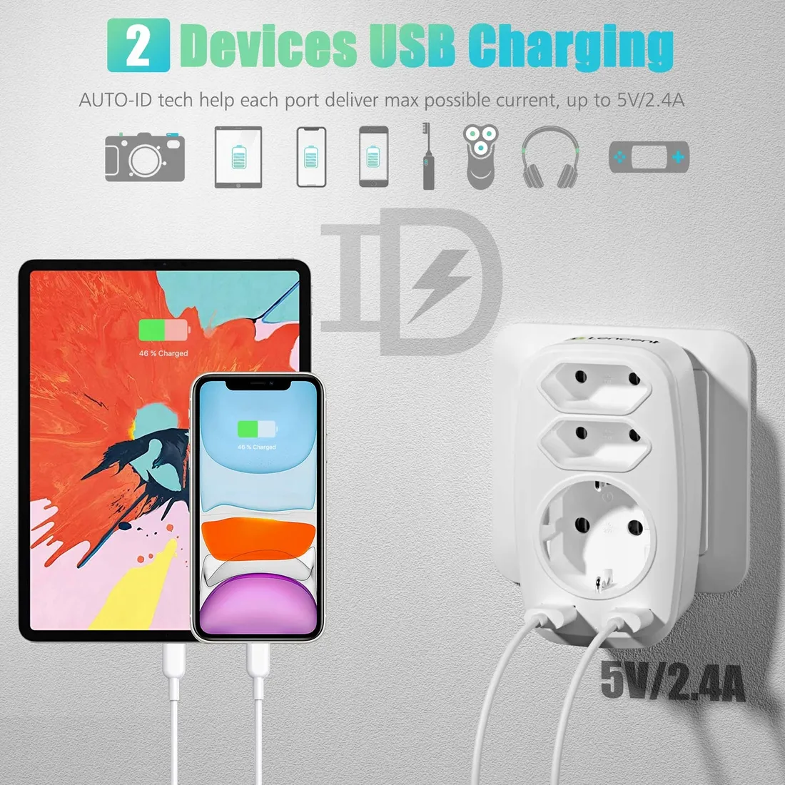 lencent-adapter-do-gniazdka-ladowarka-usb-5w1