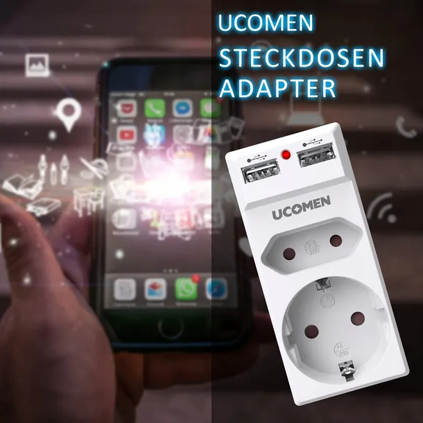 ucomen-adapter-do-gniazdka-ladowarka-usb-2w1-typ-pojedynczy