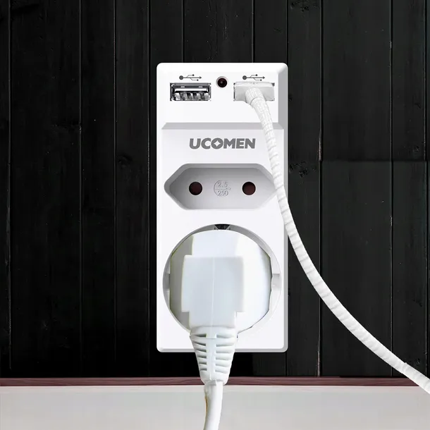 ucomen-adapter-do-gniazdka-ladowarka-usb-2w1-kolor-bialy-stan-nowy