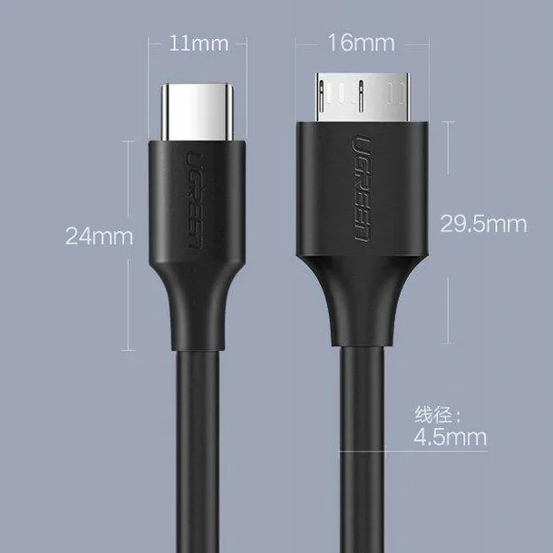 kabel-usb-c-micro-usb-3-0-do-dysku-1m-ugreen-kod-producenta-20103-stan-nowy