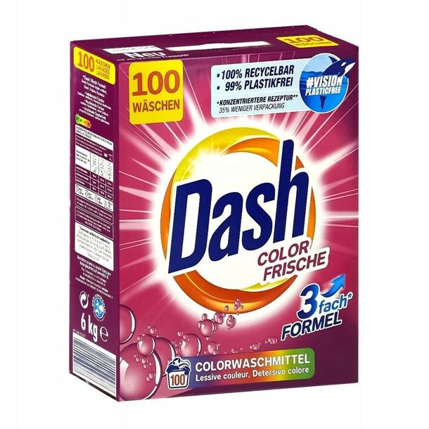 Фото - Пральний порошок ﻿Proszek do prania kolorów niemiecki DE DASH Color Frische 100 prań 6 kg