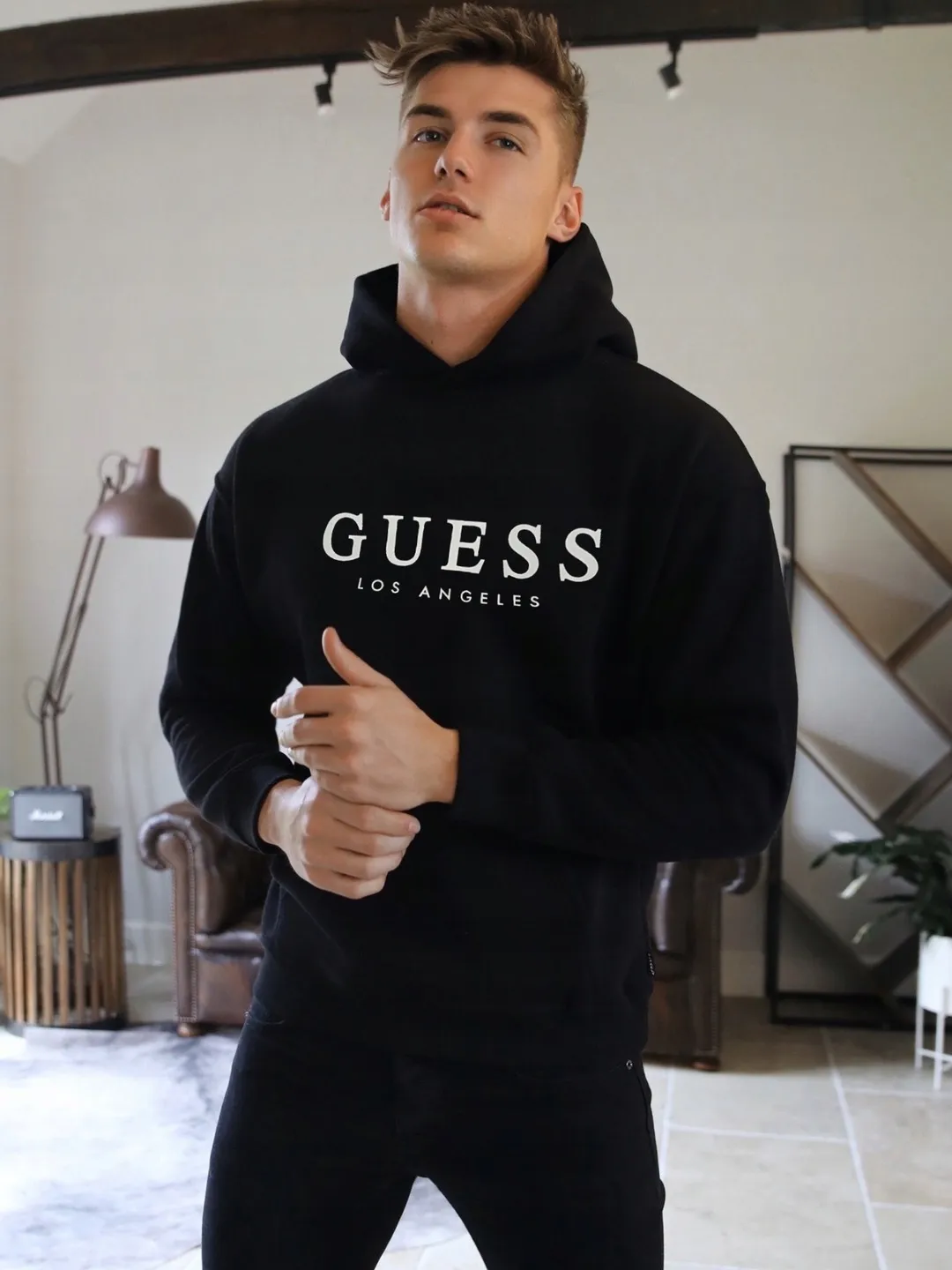 Bluza z kapturem Guess Los Angeles Hoodie z kapturem HIT rozmiar L