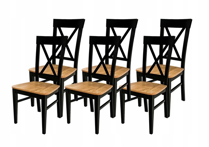 Zdjęcia - Krzesło LOFT 6szt  drewniane  czarne bukowe 6x 