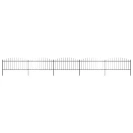 ogrodzenie-ogrodowe-z-wlocznia-stalowe-8925-x-75-cm-czarne