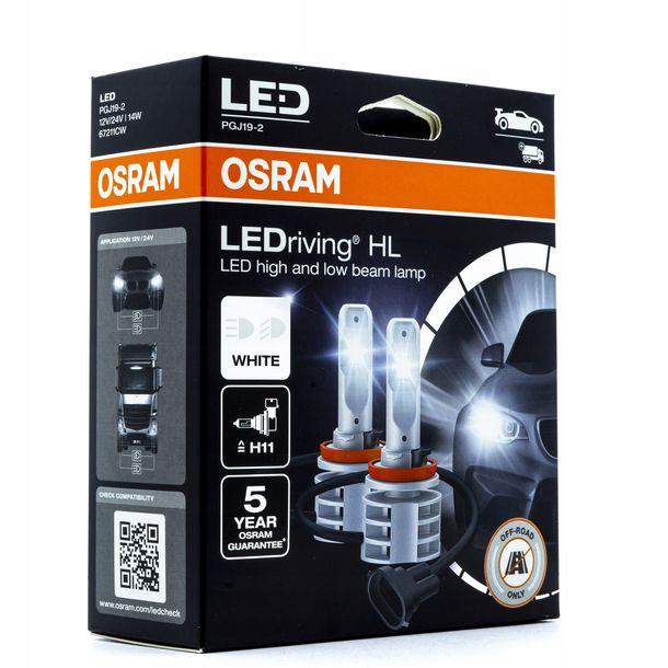 ŻARÓWKI LED H11 OSRAM 12/24V 6000K BIAŁE 2 SZT - ERLI.pl