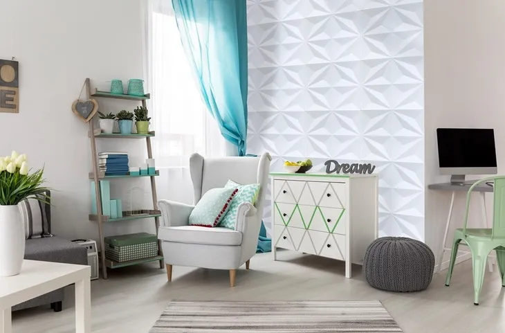 panele-scienne-biale-kasetony-3d-szmaragd-1m2-dlugosc-50-cm