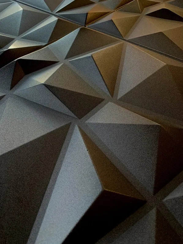 panele-scienne-czarne-kasetony-3d-diament-2m2-stan-nowy