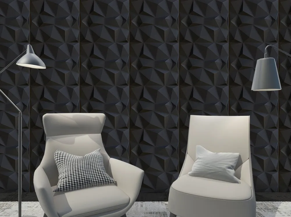 panele-scienne-czarne-kasetony-3d-diament-2m2