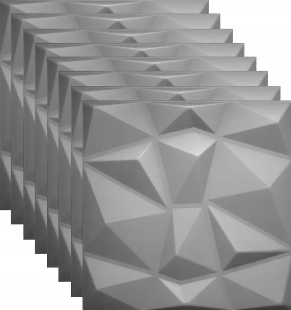 panele-scienne-szare-kasetony-3d-diament-2m2
